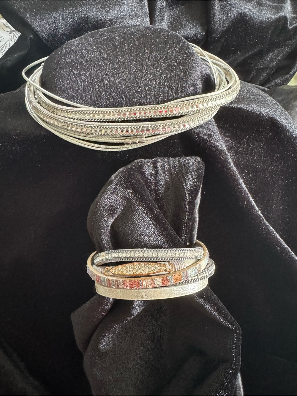 Multi-Row Silver and Gold Tone Women's Bracelet Set
